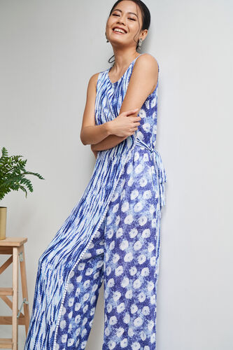 Round Neck Jumpsuit, Indigo, image 4